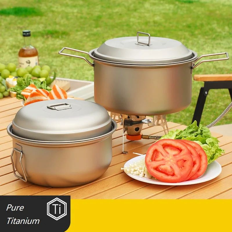 

Титановая кастрюля для приготовления пищи на пару, 2,1 л/2,8 л, универсальная сверхлегкая кастрюля