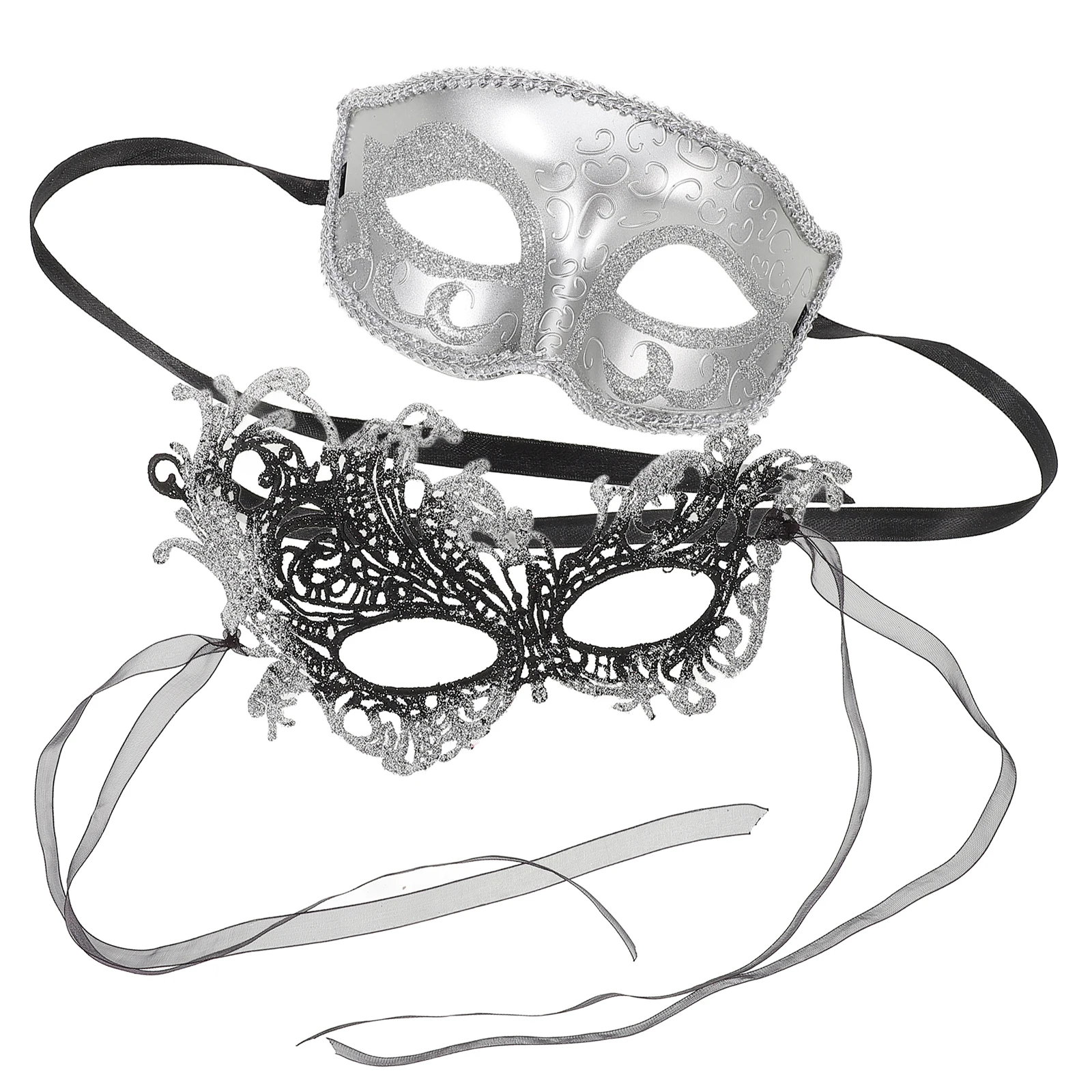 

2 Pcs Masquerade Masks Mask Decorative Halloween Plastic Cosplay Props Party Accessories Role Playing