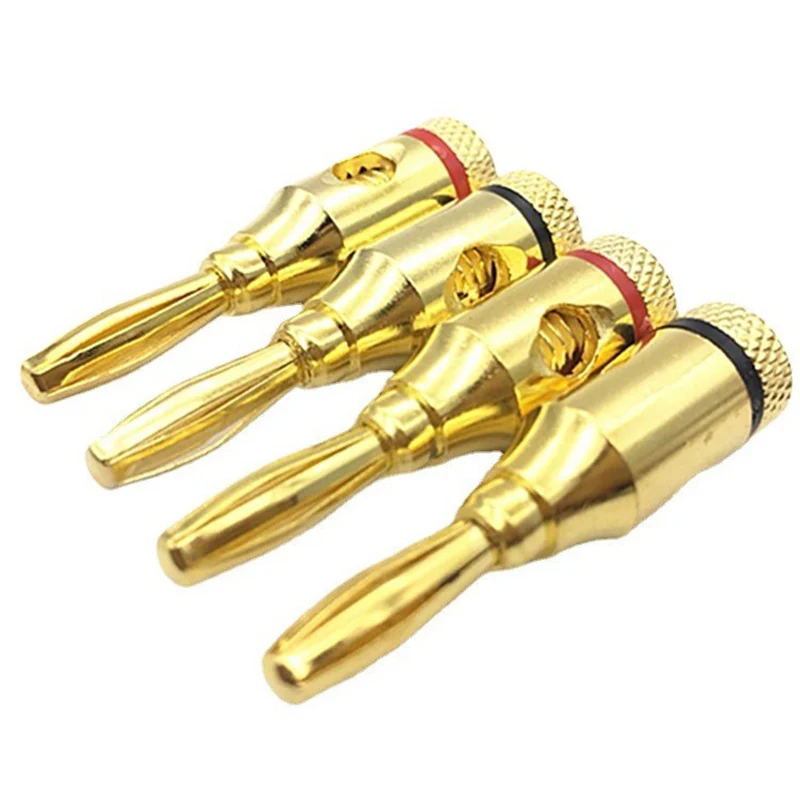 HIFI 4mm Reines Kupfer Vergoldet Bananen Stecker Lautsprecher Binding Post Verstärker F Buchse Terminal Hi-Fi Audio Kabel Zubehör