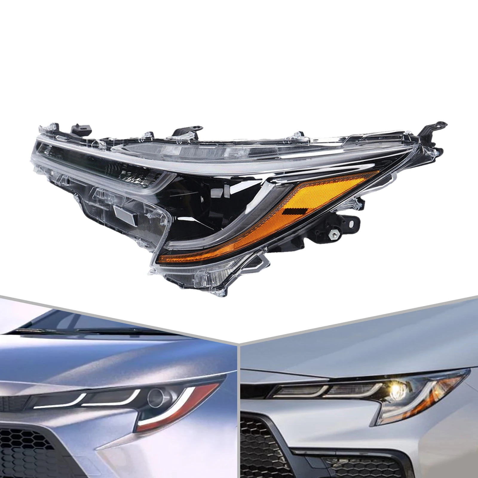 Driver Side Headlight Left Side Car Headlight Headlamp Assembly LH Fit for 2020 Toyota Corolla L LE Car Accessories