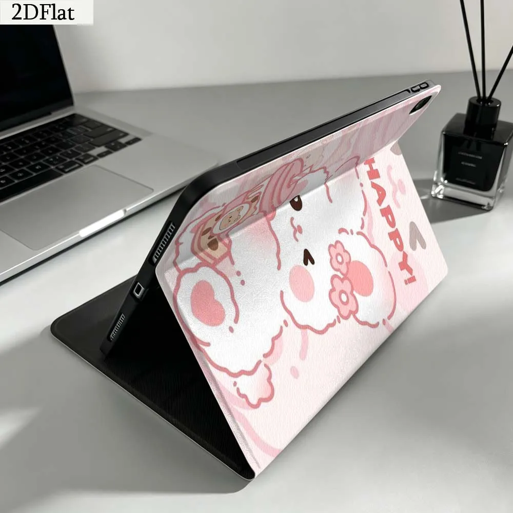 Cartoon Bear Milk Tea For iPad Pro mini Air A16 A14 6 5 4 6th 7 7th 11th 9Gen 13 M5 11 A17 Pro M4 Inch Tablet Case Gift