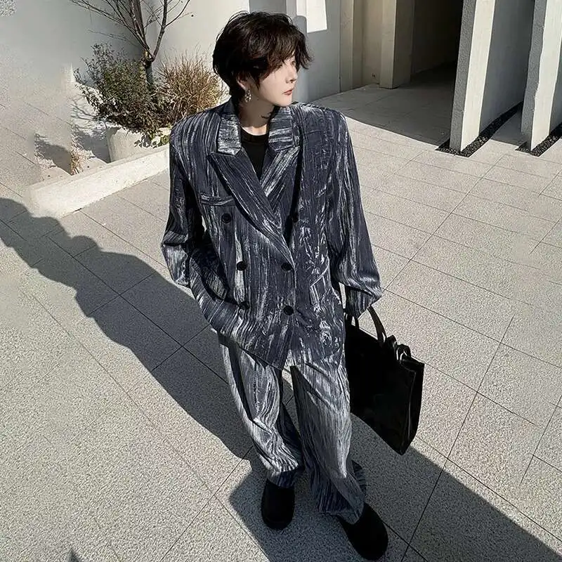 LUZHEN Personalized Trendy Suit Jackets Two-piece Sets Spring Luxury Men\'s Clothing Stylish Elegant Straight Suit Pants LZ3333