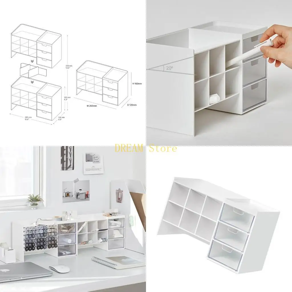 

Штабелируемый органайзер для маркеров с выдвижным ящиком, 6-сеточный наклонный слот для ручки, настольный держатель для для