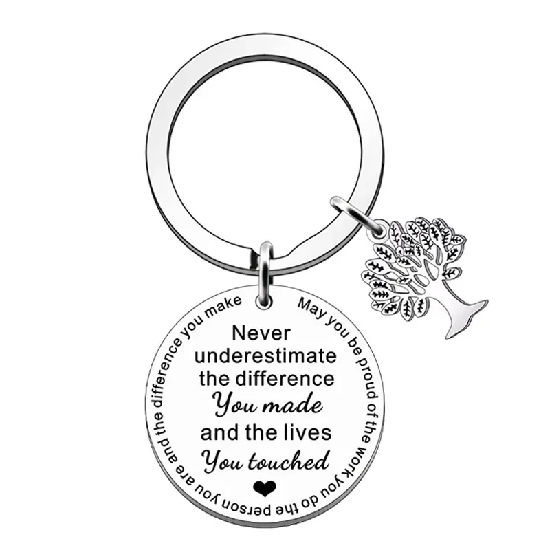 Charm Coworker Leaving Appreciation Gift Keychain Colleague Retirement Key chain Keyring Never Underestimate The Difference