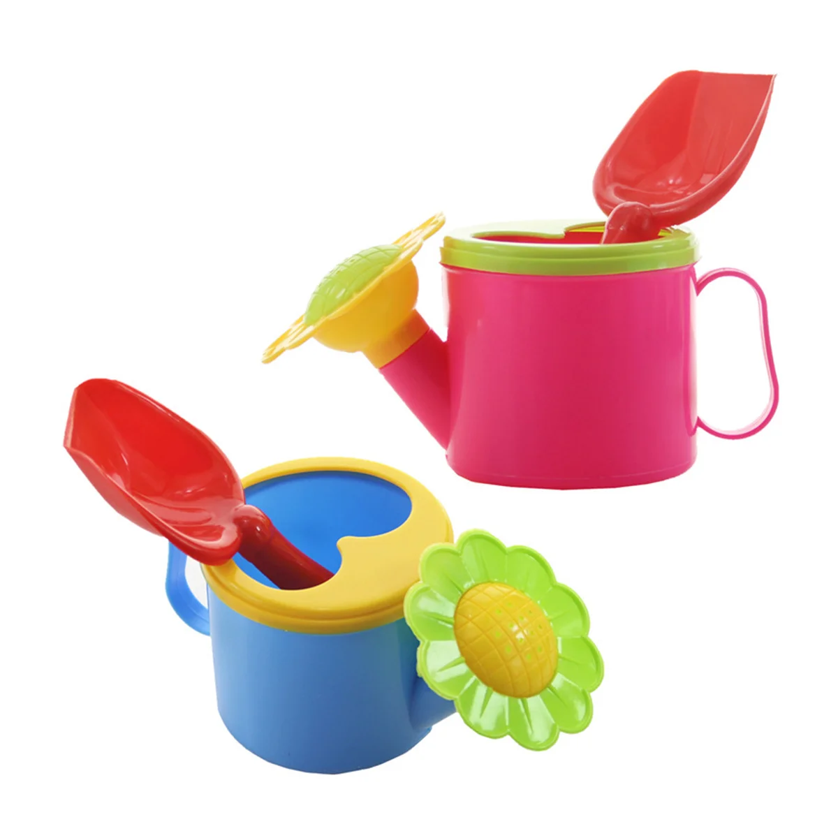 Zestaw wiaderka i łopatek dla dzieci do zabawy w piasku, do kąpieli, z motywem słonecznika, dla maluchów, do zabawy na zewnątrz.