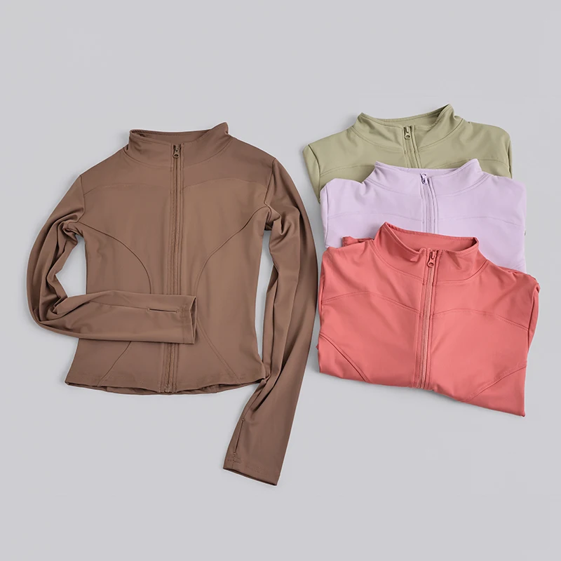 Frühling/Sommer Bestseller Damenjacken Mäntel Stehkragen Yoga-Jacke Damen-Radjacke Dehnbare Kurze Sportjacke