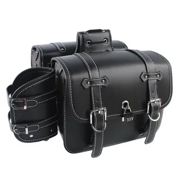摩托車黑色通用鞍包大容量側包收納工具,適用於哈雷Sportster XL 883、本田、雅馬哈、鈴木等車型 8 最佳銷售 哈雷機車鞍袋 - №2
