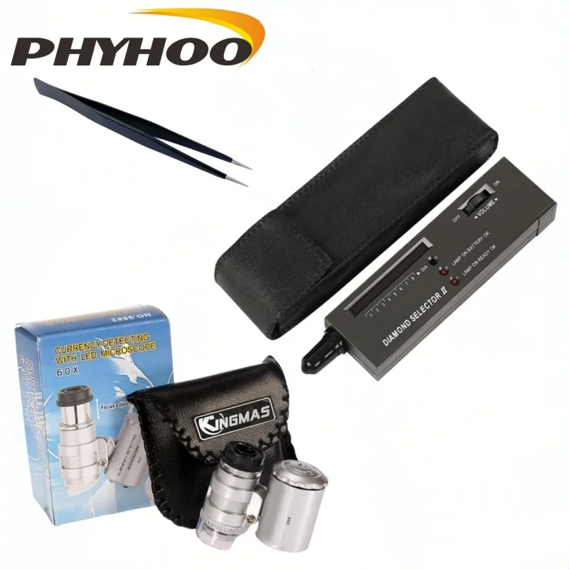 PHYHOO Diamond Tester Pen Professional UV Jewelry Diamond Selector High Accuracy Tool for Moissanite Diamond Identification