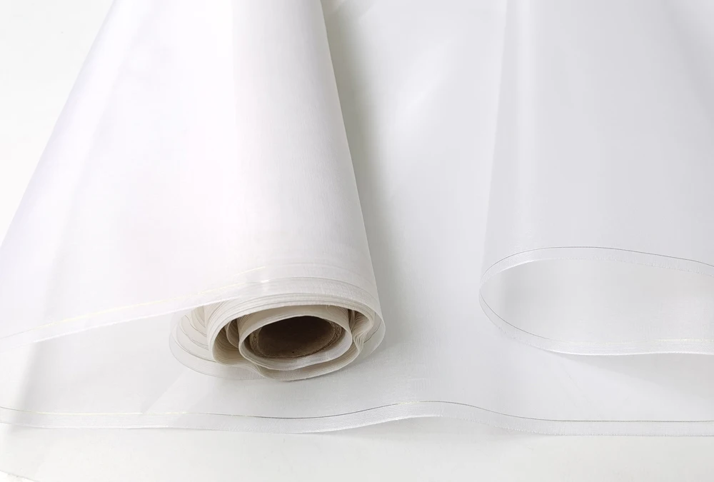 55'' Wide By Meters Transparent Stiff Silk Voile Gauze Snow Ivory White Natural Pure Silk Organza Fabric