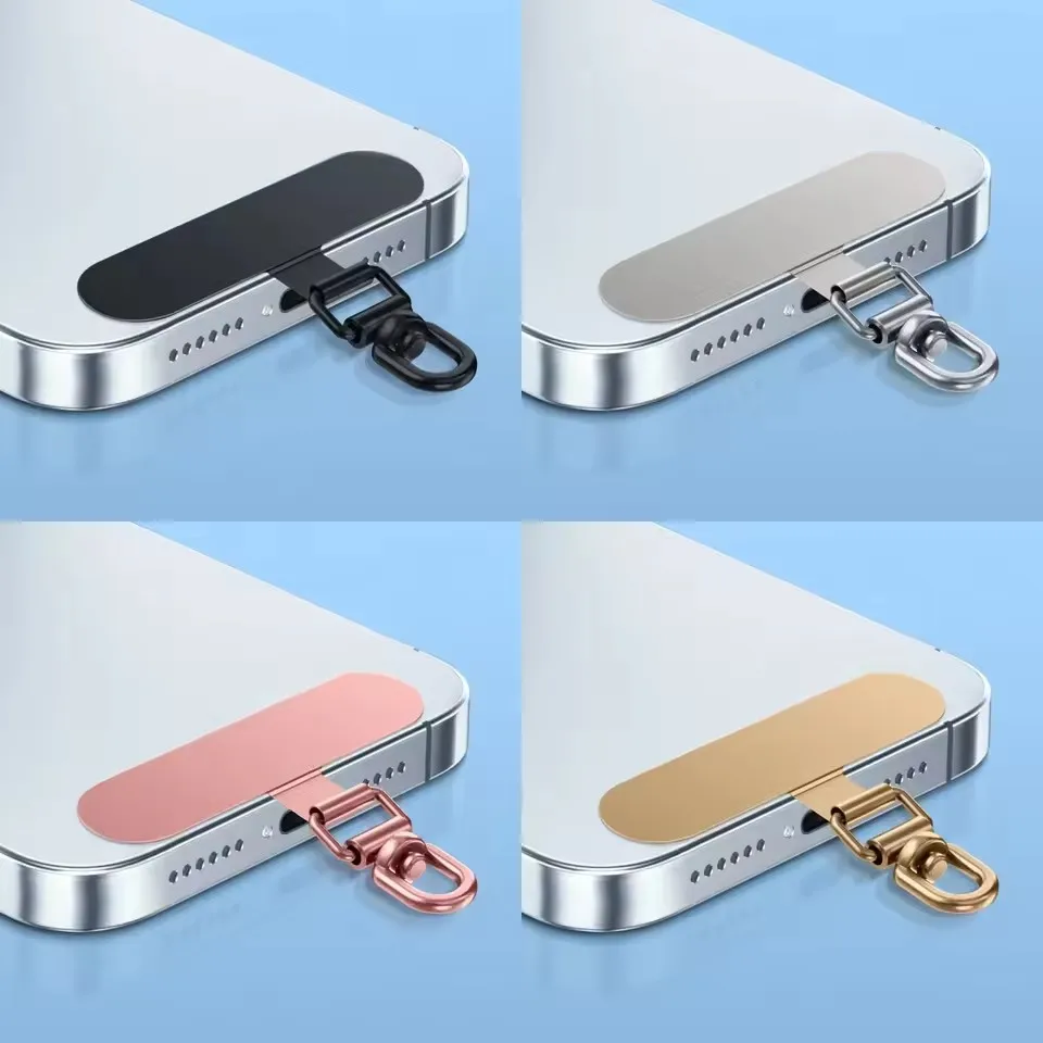 Universele roestvrijstalen mobiele telefoon Lanyard-patchpakking 360 graden draaibaar Afneembaar Anti-verloren metalen ketting Veiligheid Connect-kaart