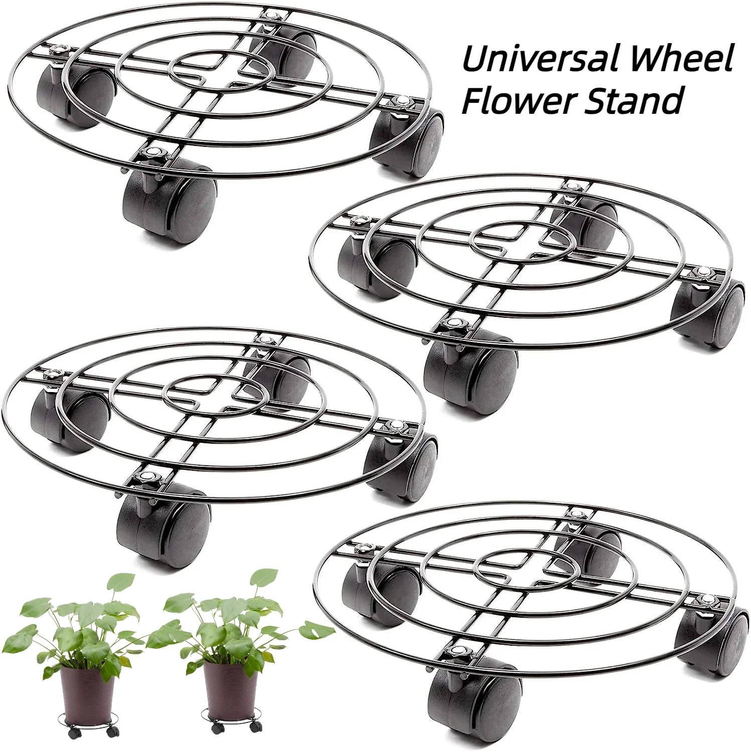 25/30/35CM ruchome uniwersalne stojak na kwiaty kół, okrągłe żelazny stojak na kwiaty stojak na kwiaty, podłoga doniczka z hamulcem do ogrodnictwa