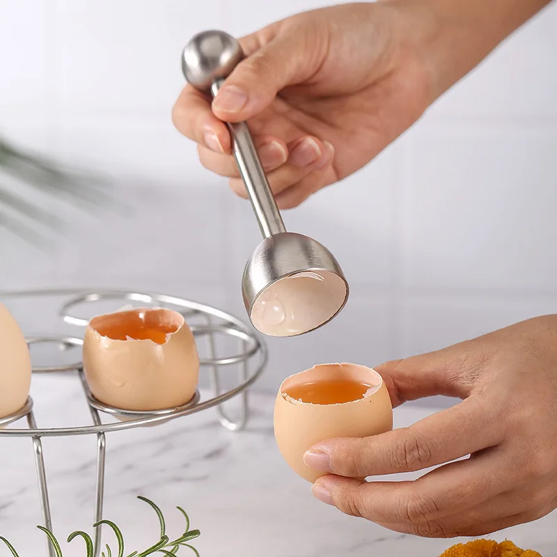 Egg Opener Stainless Steel Egg Opener Shell Opener Fancy Eggshell Cutting Knocker Creative Glutinous Rice Egg Knife Artifact