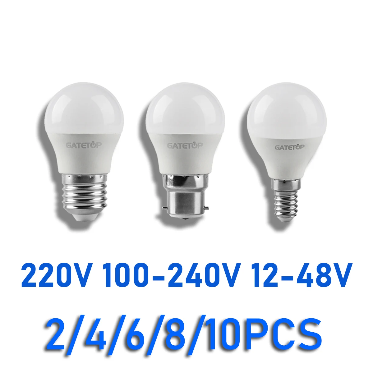 

Светодиодная мини - лампочка G45 220V 110V 12V - 48V E14 E27 B22 без стробоскопического тепла