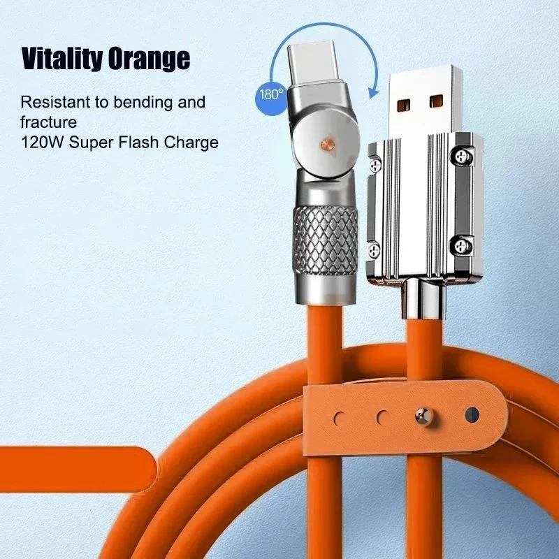 3/5PCS 120W 6A Super Fast Charge  Liquid Silicone Cable For iPhone 14 16 For Huawei Samsung Xiaomi Quick Charger Type-C DataWire