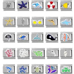 Ocean Collection Diy 9mm Stainless Steel Italian Charm Bracelet