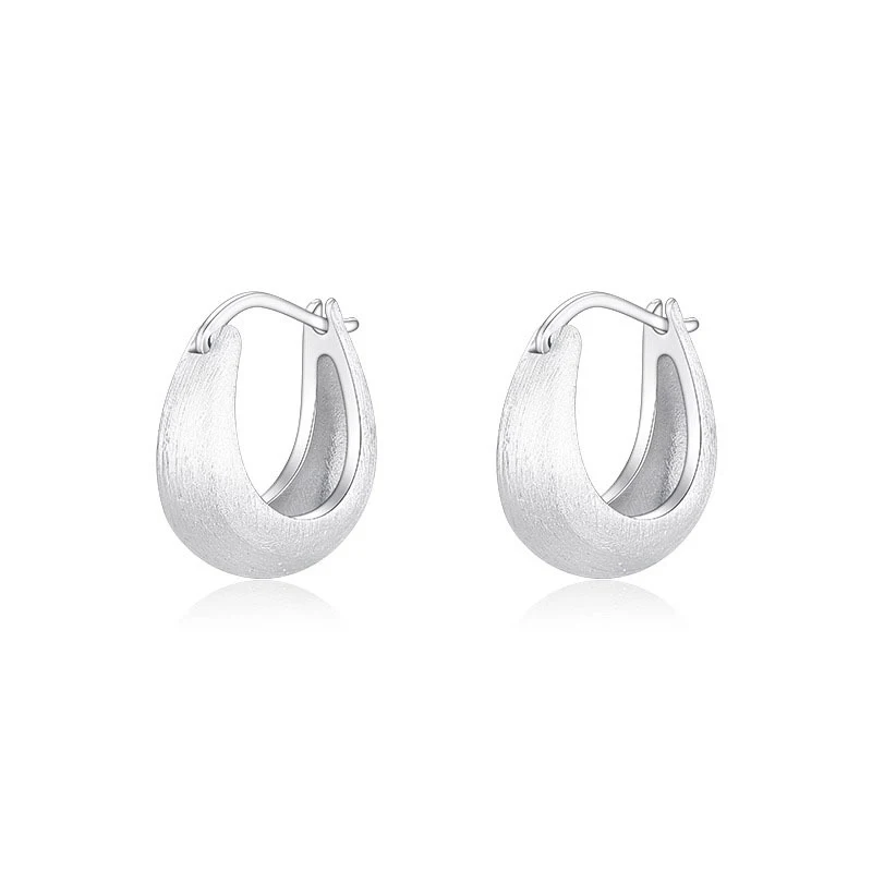 Foxanry Prevent Allergy Scrub Hoop Earrings For Women Couples Minimalist Classic Trendy Personality Elegant Party Jewelry Gifts