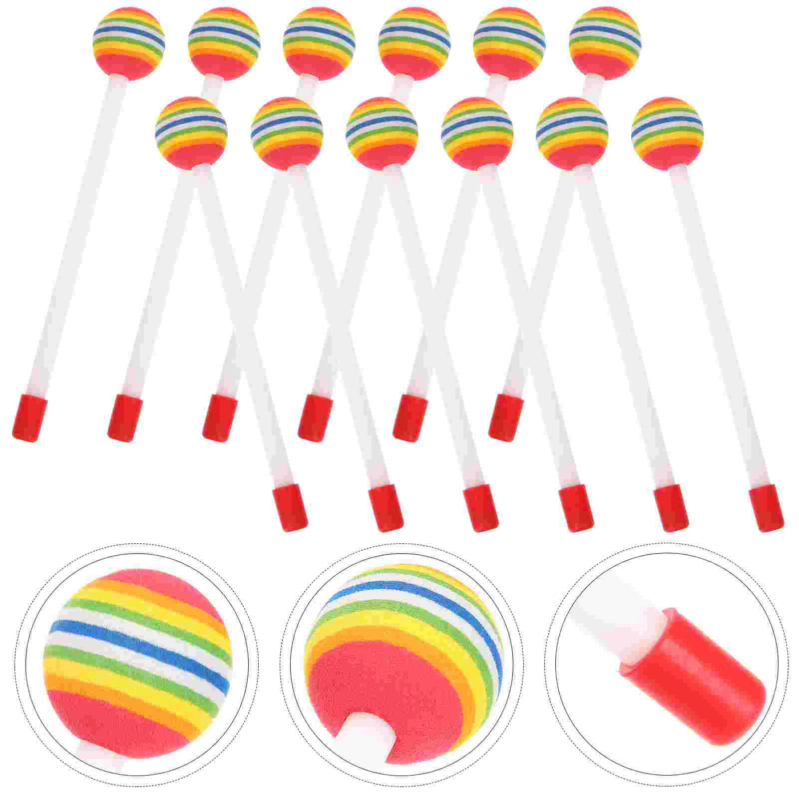 

12 Pcs Drumstick Percussion Bell Mallets Stage Performance Sticks Adults Classic