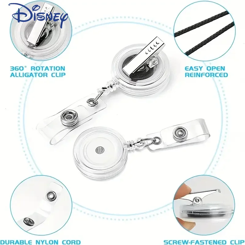 1pc Potdemiel Stitch Letter Adjustable Chest Badge Clip Nurse Doctor Student Easy-to-pull Buckle Card Holder