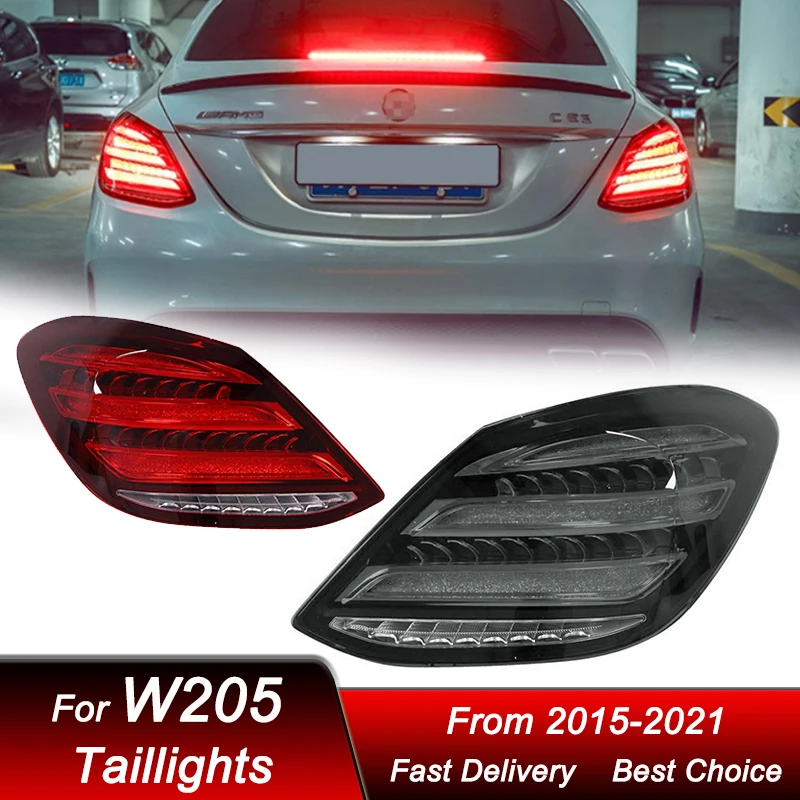 

Hot Car Tail Lights For Mercedes-Benz W205 C180 C200 15-21 Maybach style full LED Dynamic Turn Signal Light Tail Lamp Assembly