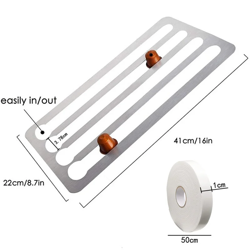 حامل كبسولات قهوة نسبرسو 40 حامل كبسولة قهوة مثبتة على الحائط من الفولاذ المقاوم للصدأ منظم مناسب للمكاتب # أ66 ك