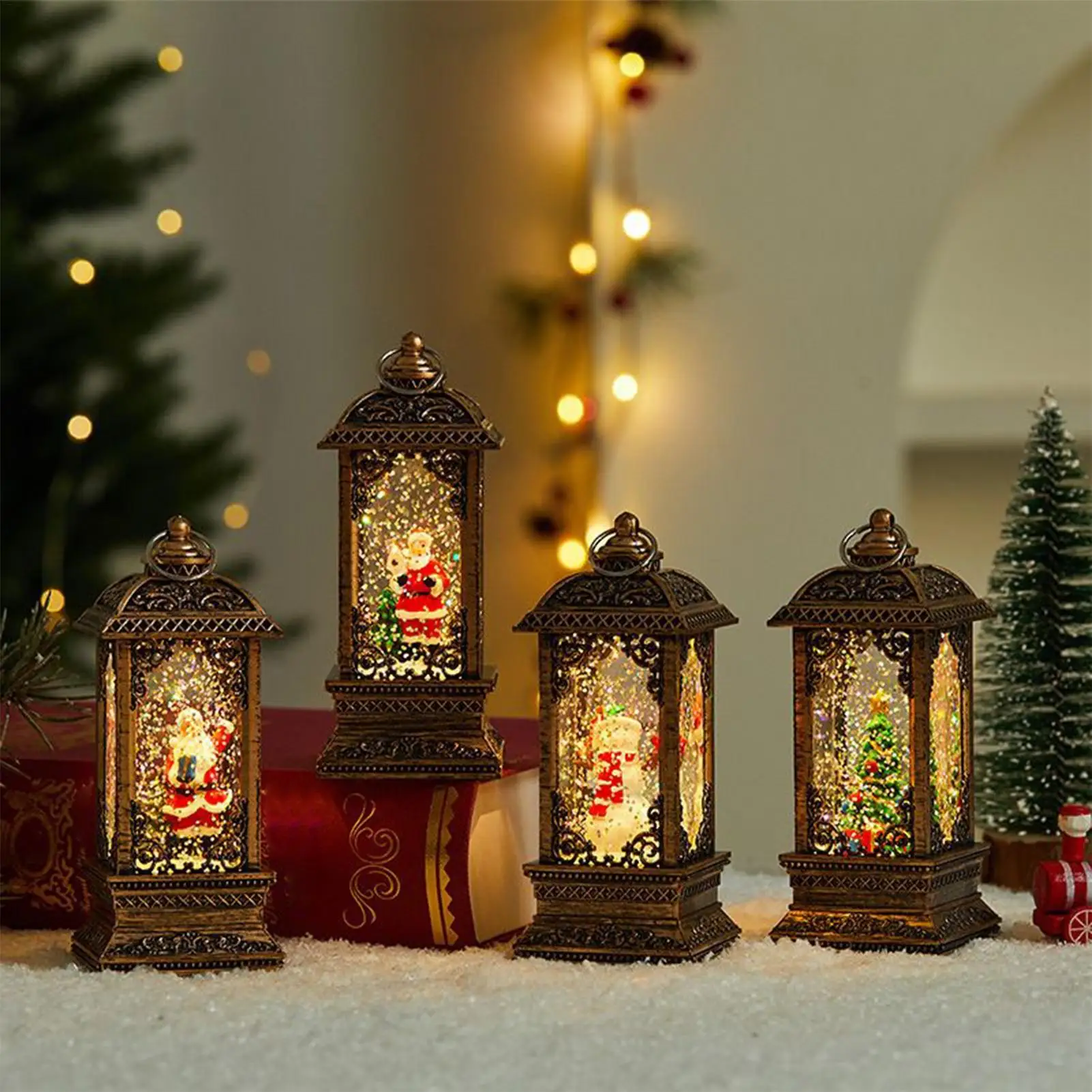 Christmas Snow Globe Winter Holiday Ornament Lighted Christmas Globe Santa Decor For Friends Teens Adults Men Women Under Tree