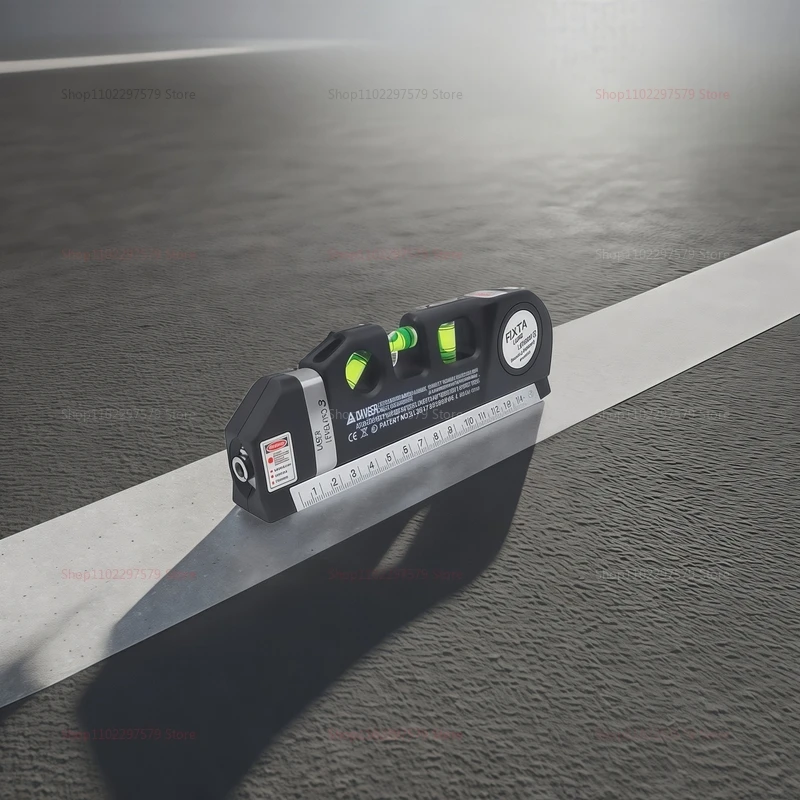 أداة تسوية ليزر متقاطعة على مستوى الليزر مع مسطرة قياس شريطية 8 أقدام لبناء تجديد المنزل ومشاريع DIY