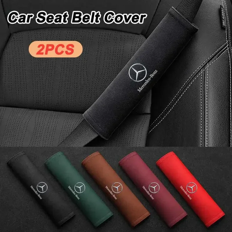 2PCS Car SeatBelt Pad Seat Shoulder Cover For Mercedes Benz W203 W204 W205 W211 W212 W213 W176 W166 W206 GLA CLA CLK CLS C Class