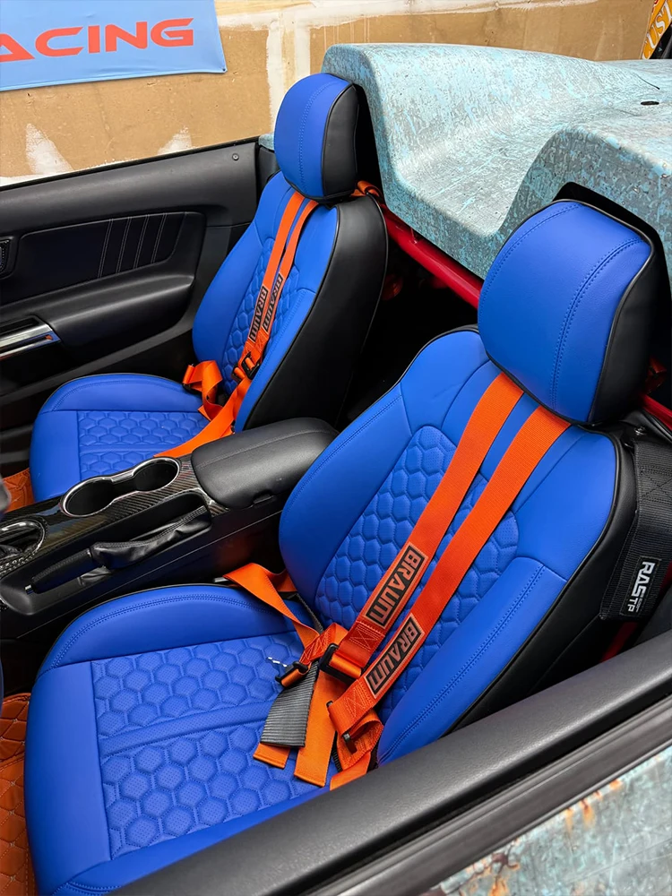 Only Front 2 Seats Custom Fit for 2015-2026 Mustang Coupe Car Seat Covers Mustang Coupe GT Convertible Seat Kits Cover