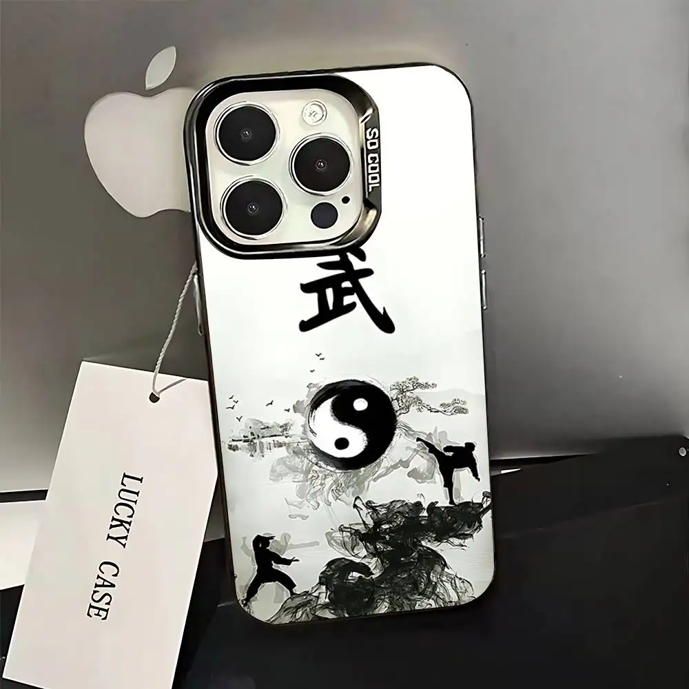 Чехол с логотипом киокушин каратэ для iPhone 17,16,15,14,13,12,11,Pro,XS,Max,Plus,Mini,SE Black Candy, матовый противоударный чехол