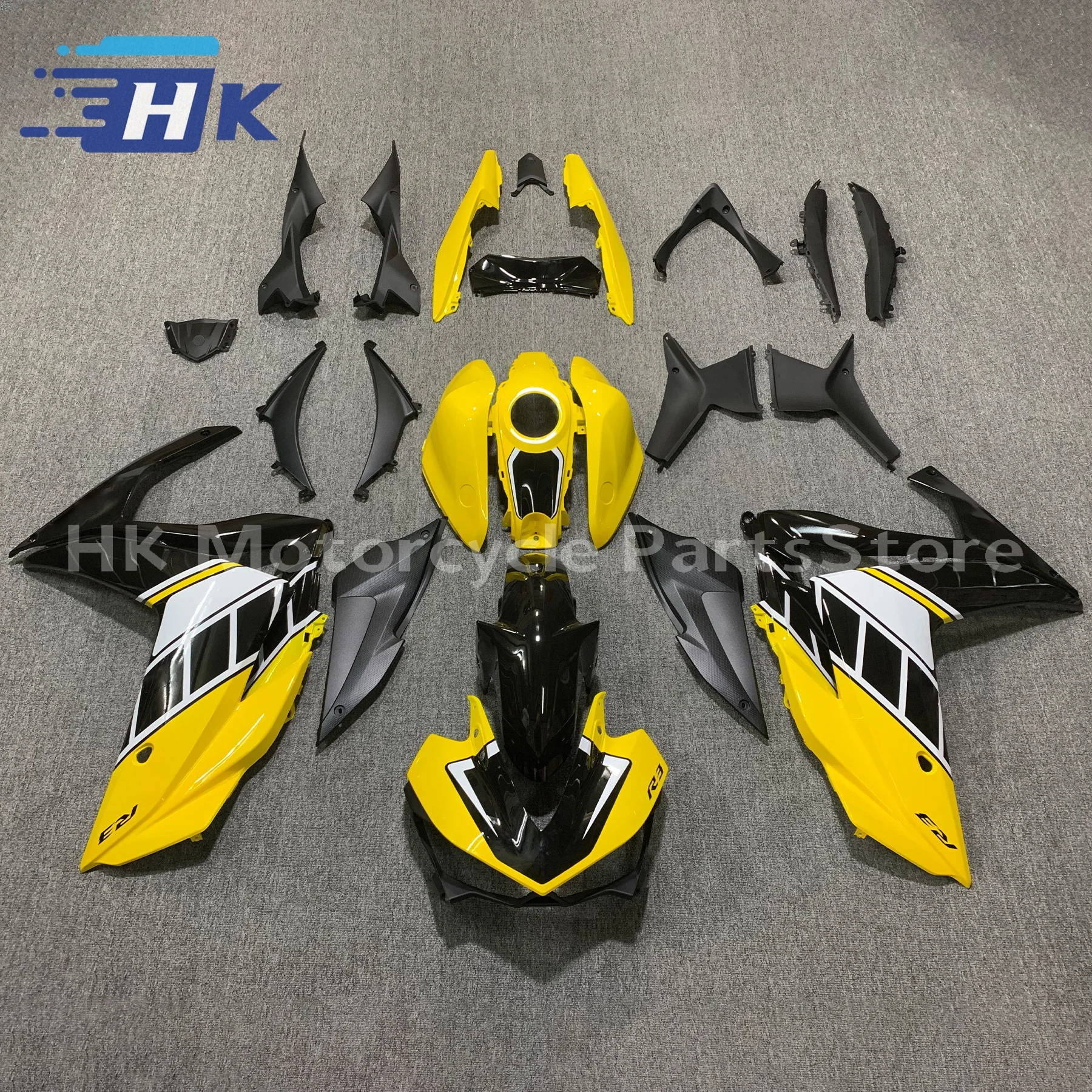 

Комплект обтекателя мотоцикла подходит для Yamaha R25 15-18 лет R3 2015 2016 2017 2018, обтекатель черный, синий