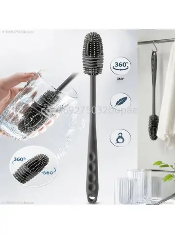 Bottle Brush Insulation Cup Washing No Deadend Long Handled Silicone Cleaning Brush Household Multifunctional Cleaning Tools