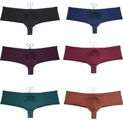 Men's Soft Boxers Smoth Solid Briefs Supportive Pouch Cheeky Swimwear Breathable Quick-dry Underwear Brazilian Hipster Panties