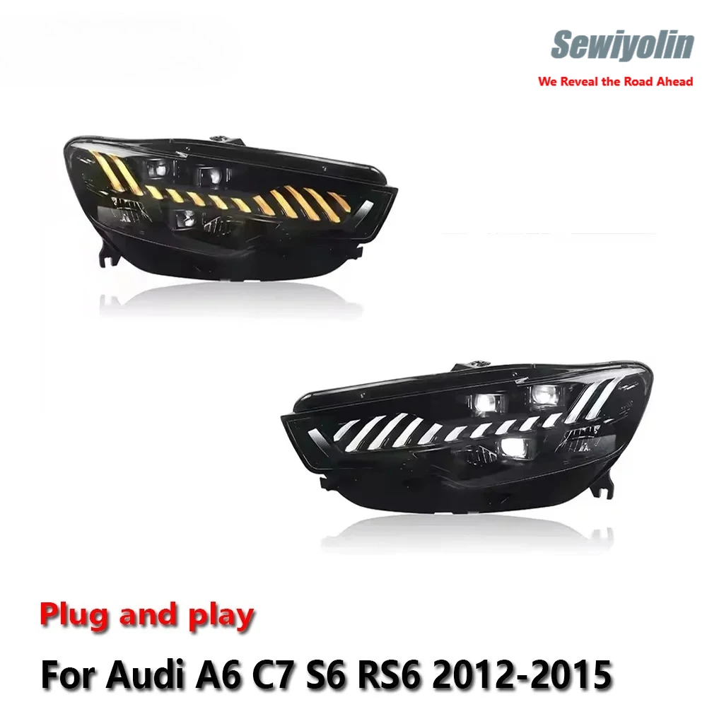 

Car LED Headlight Light Parts For Audi A6 C7 S6 RS6 2012-2015 Auto Fog DRL Brake Turn Signal Lamp Plug And Play