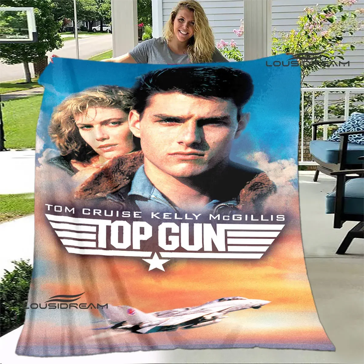 Movie TOP GUN printed blanket Picnic blankets Flange Warm blanket Home travel blankets bed linings birthday gift