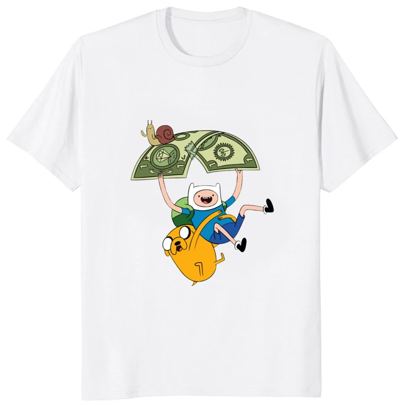 Adventure Time Funny Cartoon Fans T-shirt Streetwear Harajuku Hip Hop Man Clothing Loose Casual Fashion Women T Shirt Soft Tees