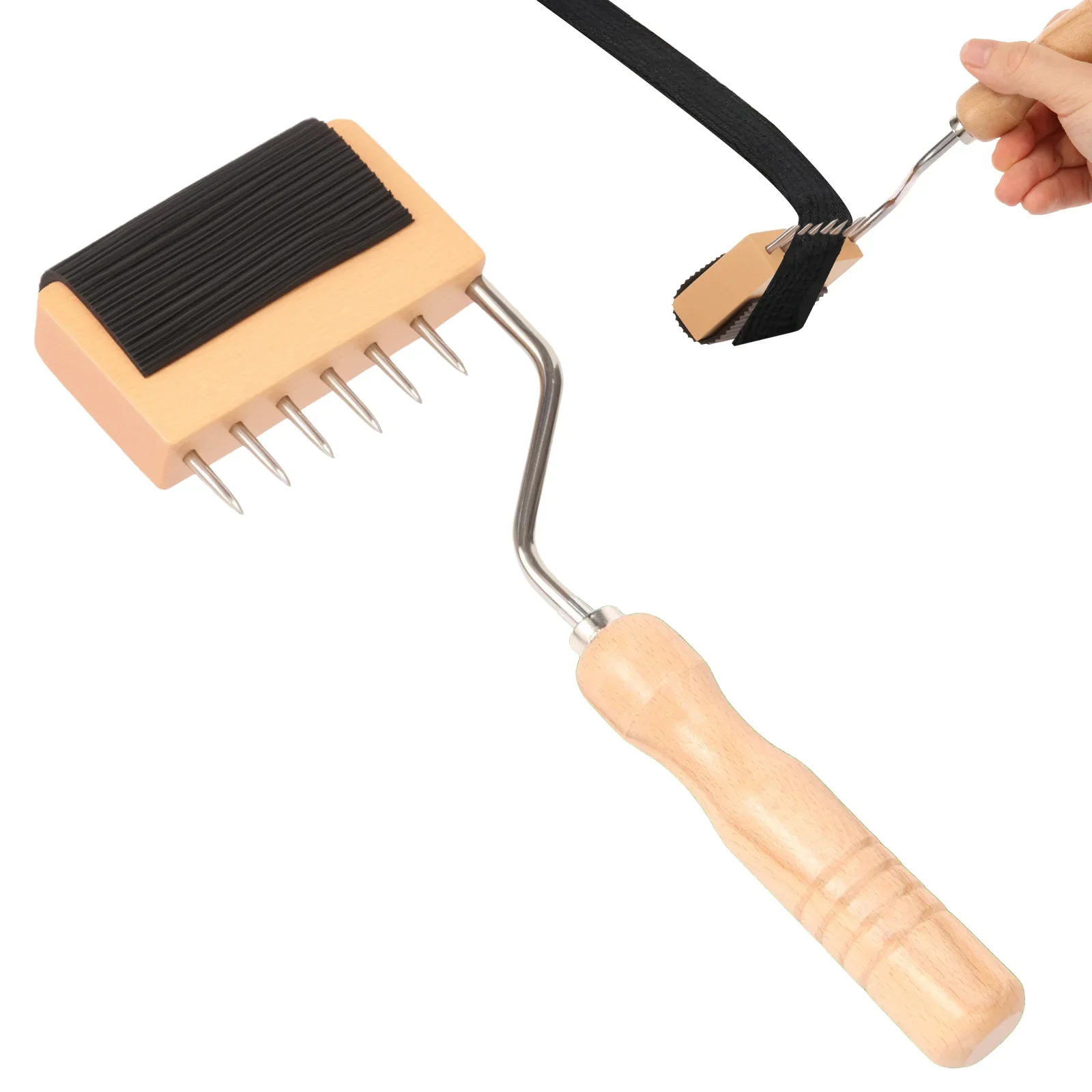 

Профессиональный съемник лямок с деревянной ручкой, носилки с шестью контактами, нескользящая ручка, инструмент для ремонта обивки с множеством рычагов