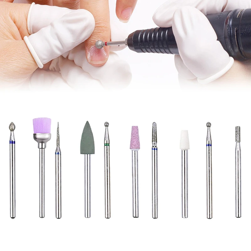 10PCS Nail Diamond Milling Cutter For Manicure Set Nail Drill Bit Mill Manicure Machine Pedicure Tool For Removing Gel File Tool