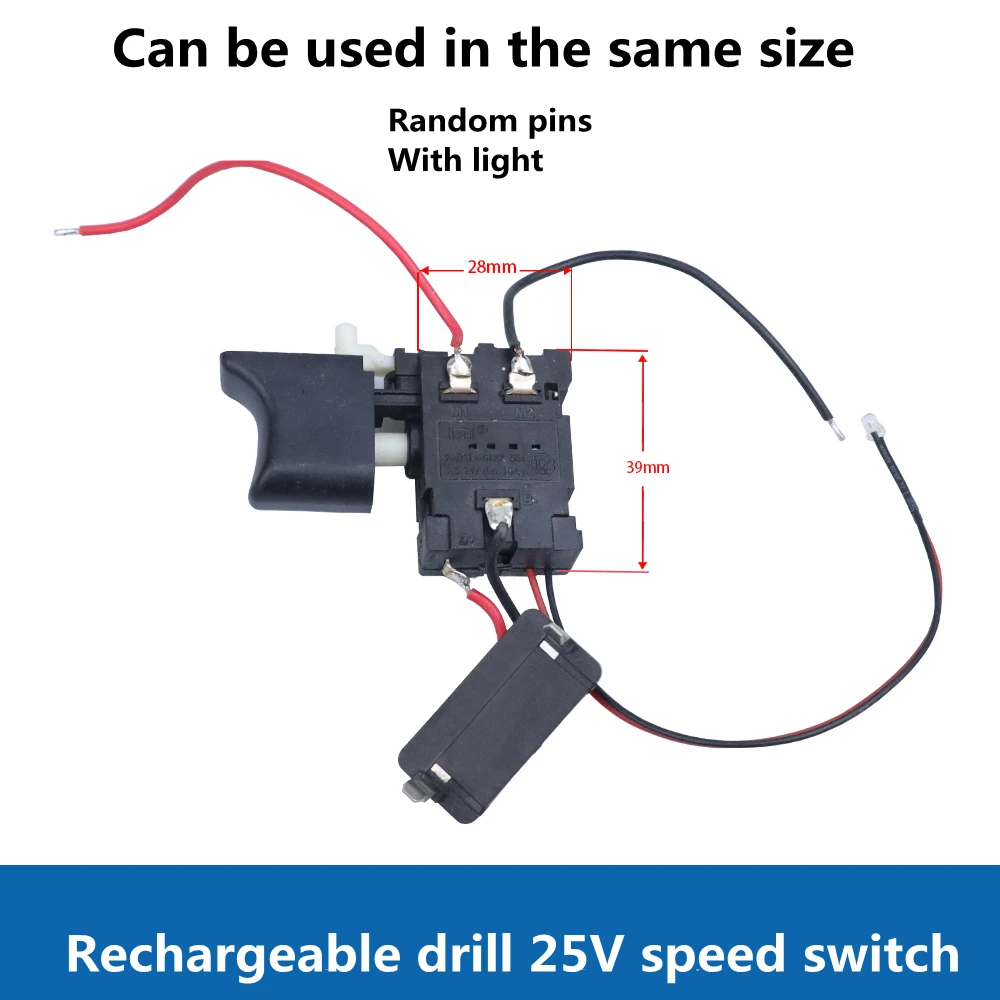 12V16.8V21V25Vrechargeable Boor Schakelaar Lithium Batterij Hand Boor Elektrische Schroevendraaier Snelheidsaanpassing Cw Ccw Met Kleine Licht