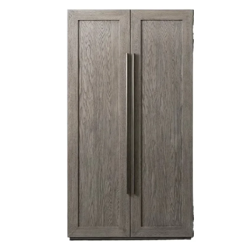 Armario de madera maciza Simple para dormitorio, armario de almacenamiento francés, vitrina para sala de estar, puerta de vidrio