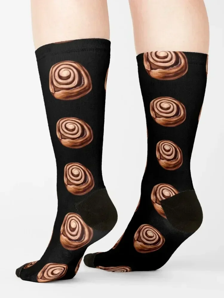 Sweet Cinnamon Roll with Sparkles Socks Antiskid soccer colored japanese fashion retro Men's Socks Luxury Women's
