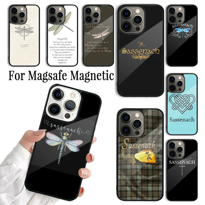 Coque Phone Case For iPhone 16 15 14 13 12 11 Pro Max Plus Magsafe Magnetic Wireless Charging Cover Outlander Sassenach Design