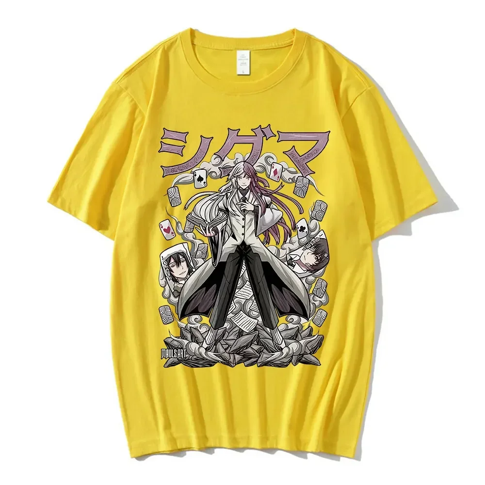 Anime Bungou Stray Dogs T Shirt Sigma Manga Graphic T-shirt Men Women Harajuku Casual Cotton Oversized Short Sleeve T Shirts