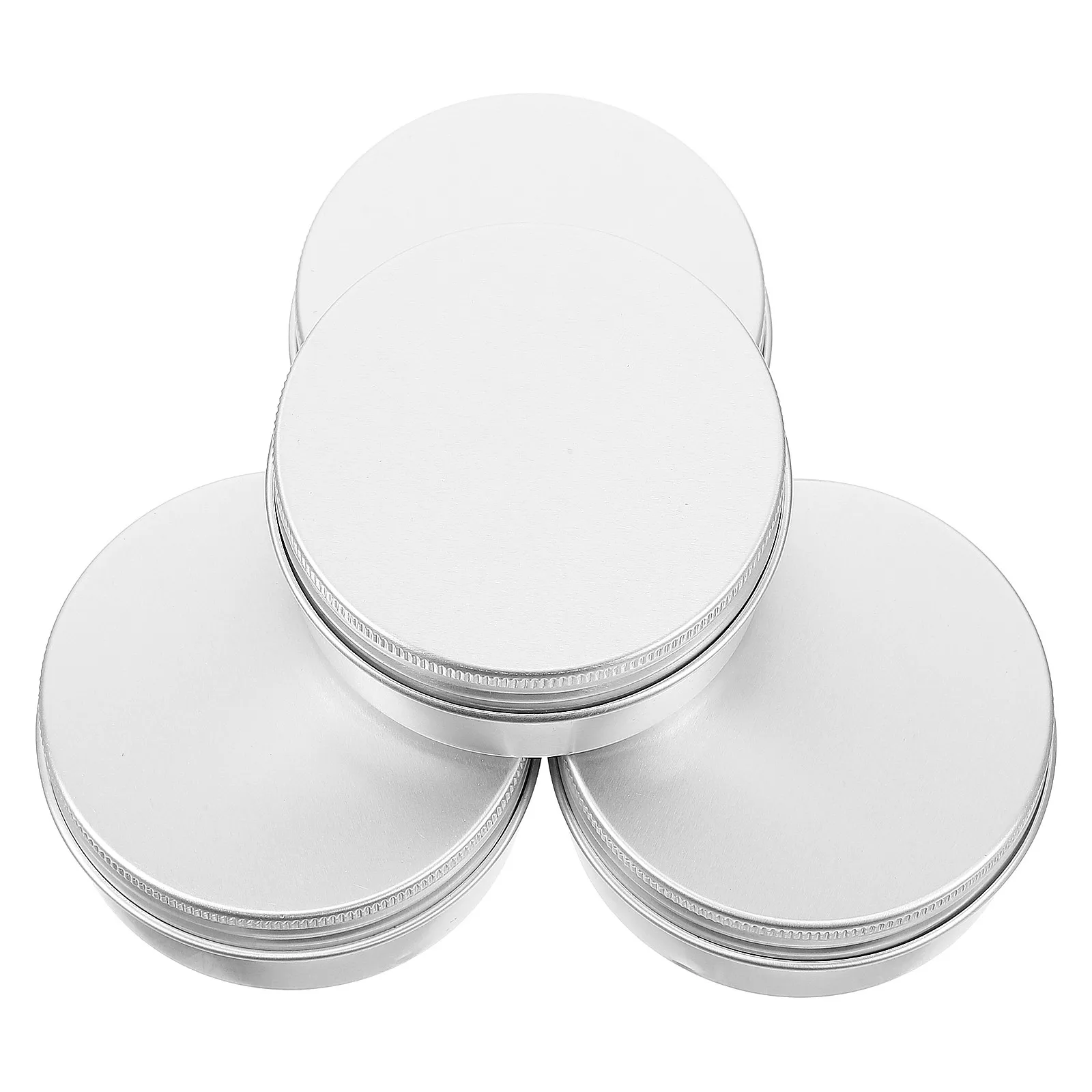 

4Pcs Aluminum Small Round Cream Jar Leakproof Refillable Container Travel Makeup Tin Storage Box Aluminum Jar