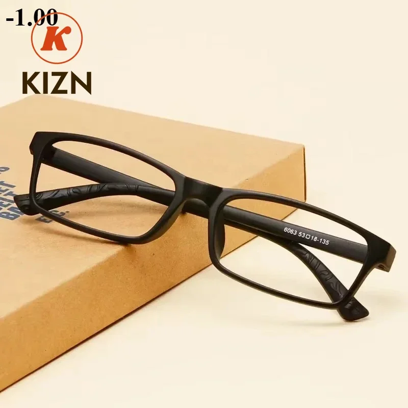 

KIZN Очки для близорукости Мужские - 50-75-100 -125-150-175-200-225-250-275-300-325 Оптические очки TR90 Большая оправа Астигматизм Customizat