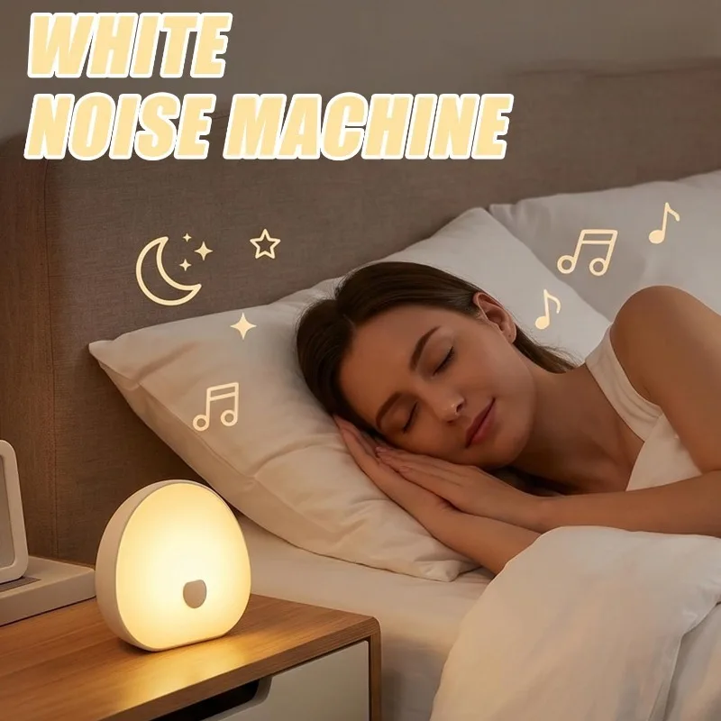 

RGB Sleep White Noise Machine with Soothing Sound Touchable Rechargeable LED Night Light Relaxing Audio & Sleep Lamp for Baby