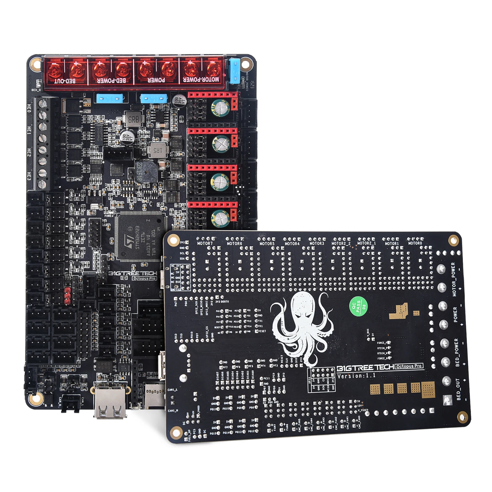 BIGTREETECH Octopus Pro V1.1 H723 – 550 MHz 32-Bit, 8 Achsen Treiber, Klipper/Marlin, Für 3D-Drucker