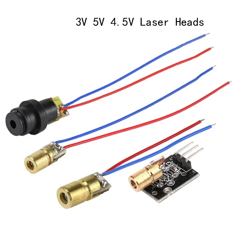 3V 5V 4.5V Laser Head Diode Dotted Red Copper Semiconductor Laser Tube 6MM OD