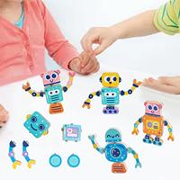 5Pcs Puzzle Game Technology Toy Teaching Tools Developing Intelligent Handmade Crafts Game Gifts DIY Assembled Wooden Robots