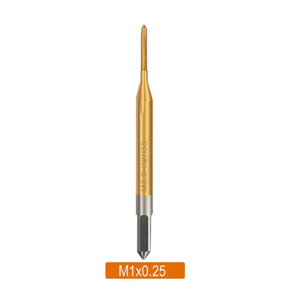 Brand New 1pcs High Quality Thread Tap Straight Flute Titanium Coating Drill Bit M1-M1.8 High Speed Steel Thread Tap