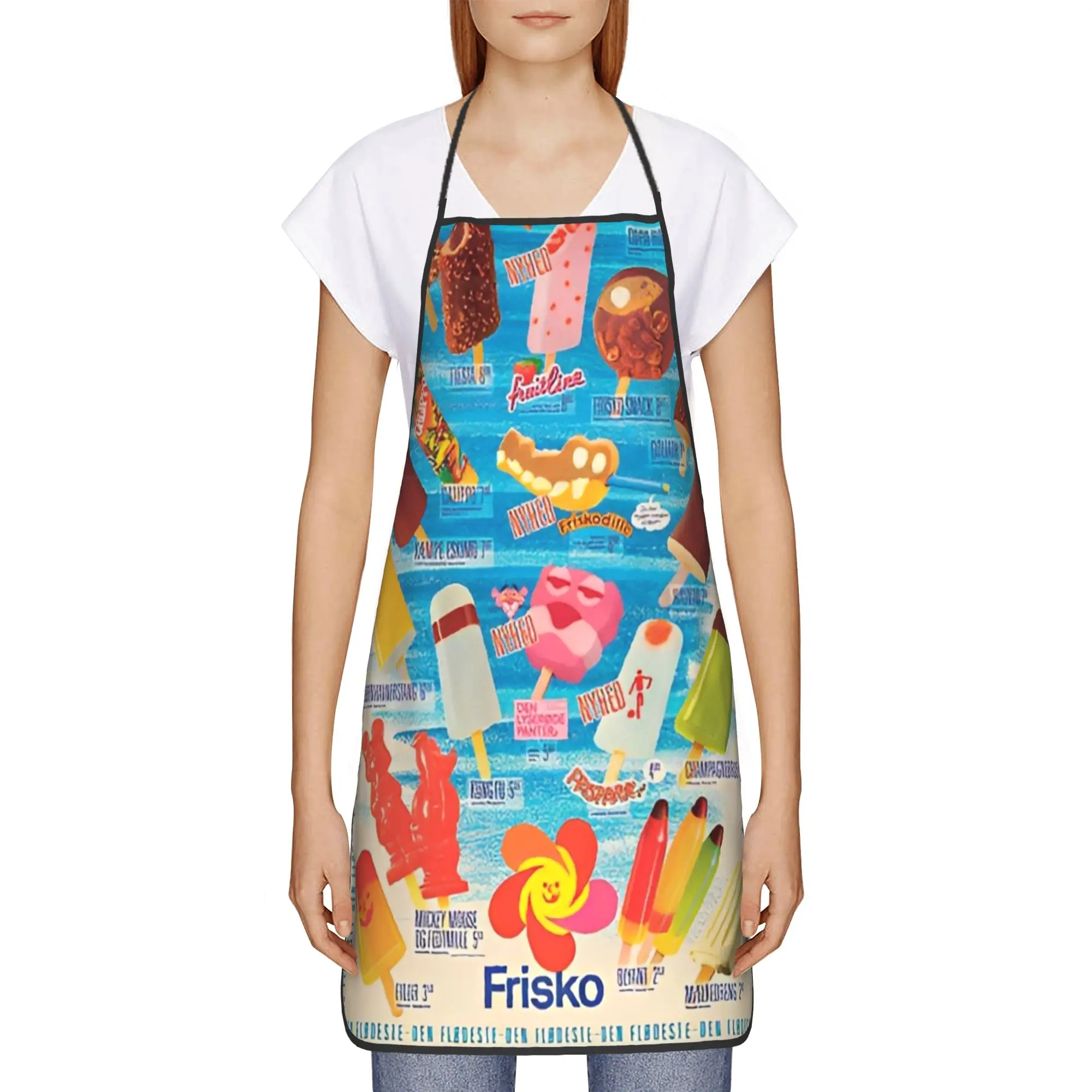 

Модный фартук для мороженицы/парикмахера без карманов, для уборки и работы на кухне